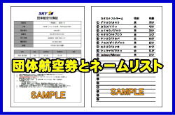 スカイマークの団体航空券とネームリスト