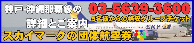 スカイマーク団体航空券・神戸から沖縄那覇線のフライトスケジュールとチェックイン手続きについて