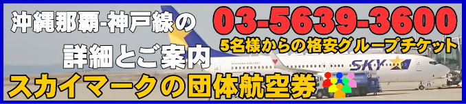 スカイマーク団体航空券・沖縄那覇から神戸線のフライトスケジュールとチェックイン手続きについて