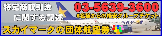 スカイマーク団体航空券の特定商取引法に関する記述