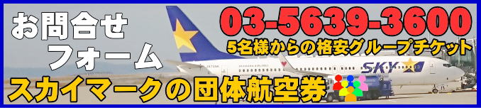 スカイマーク団体航空券HPへのお問合せ
